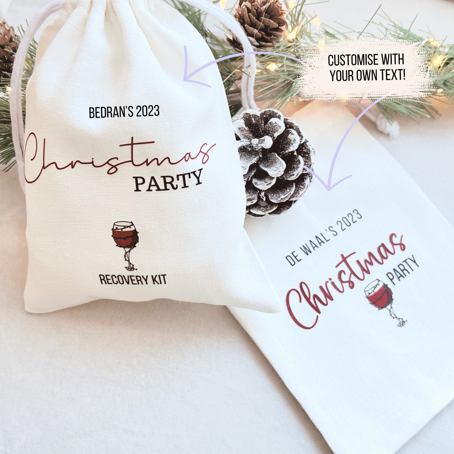 Personalised Cotton Gift Bag | Christmas Party | Gift Favour