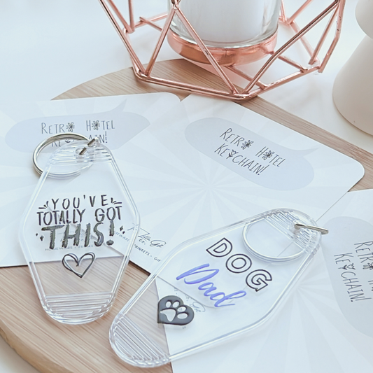 Retro Hotel Key Ring | You've totally got this, dog dad!